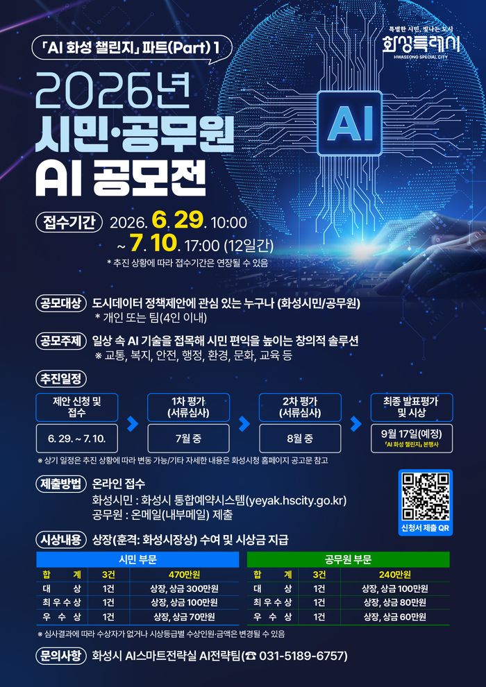 [AI화성 챌린지 'Part1'] 2026년 시민·공무원 AI 공모전
