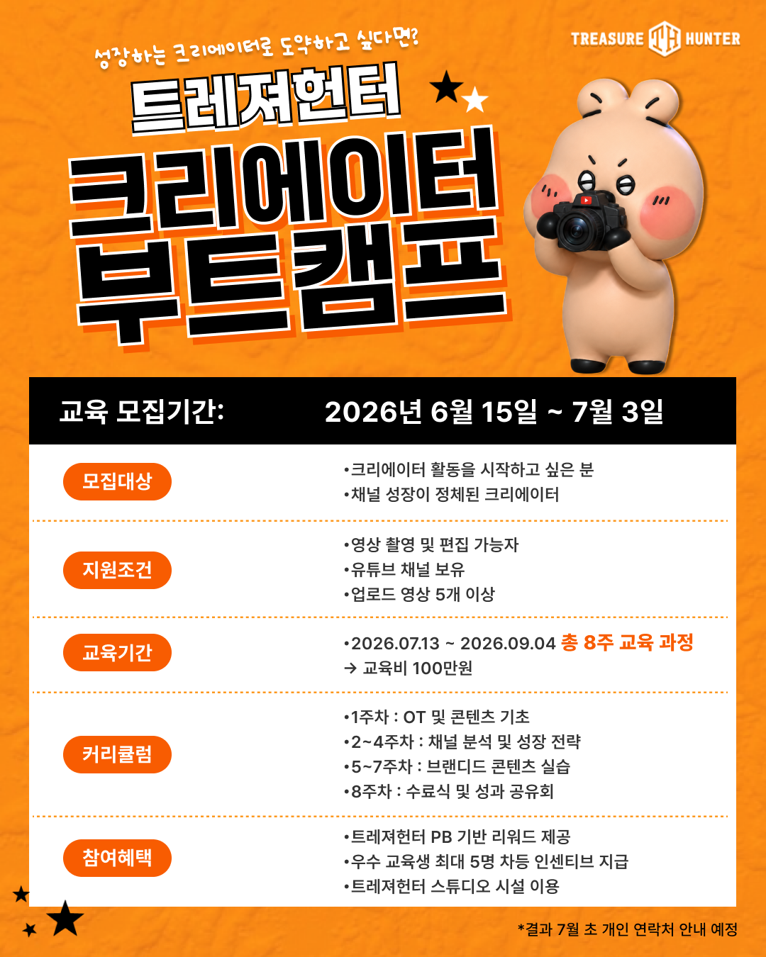 2026 트레져헌터 크리에이터 부트캠프 모집